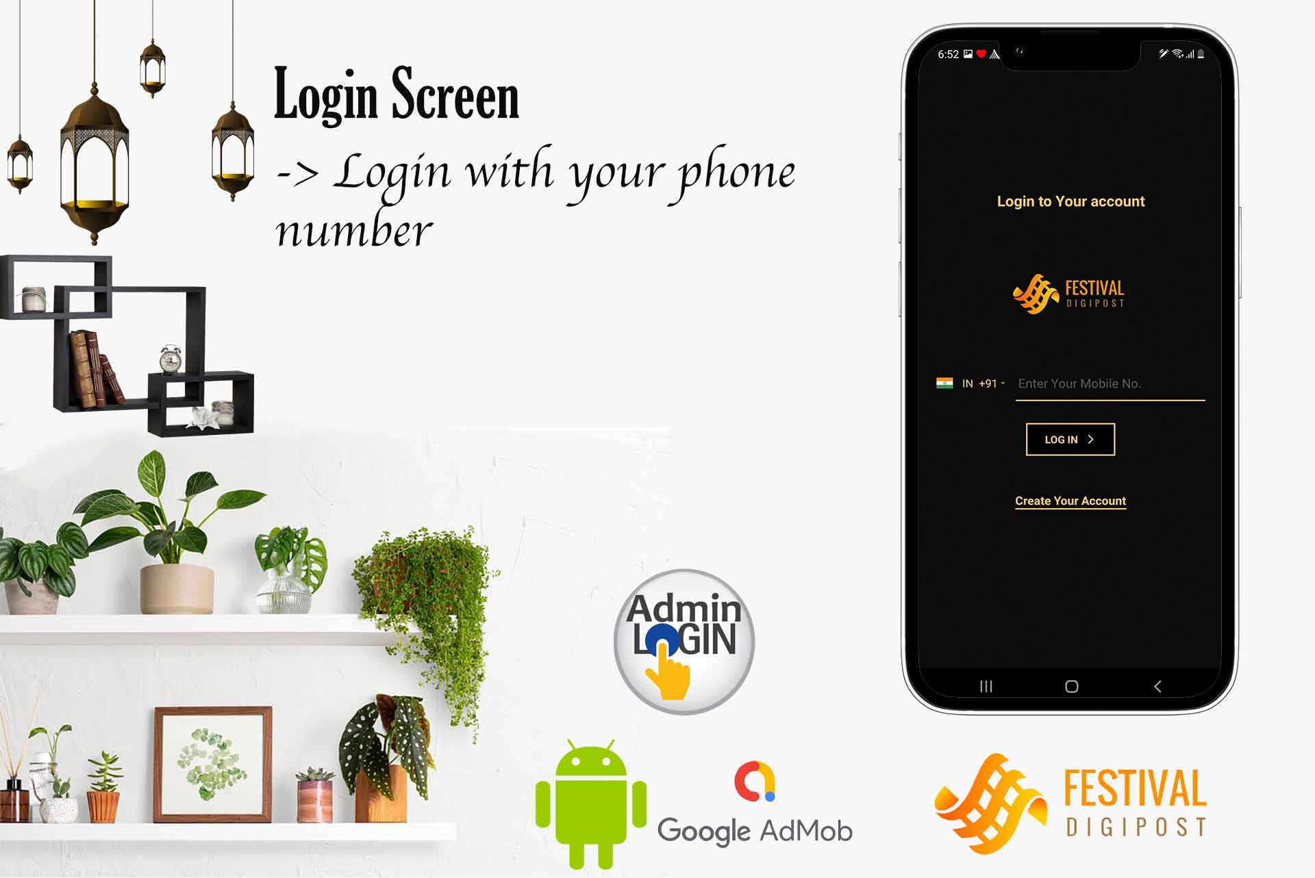 Festival Post, Brands.live or AdBanao Festival Poster Maker clone  Android App