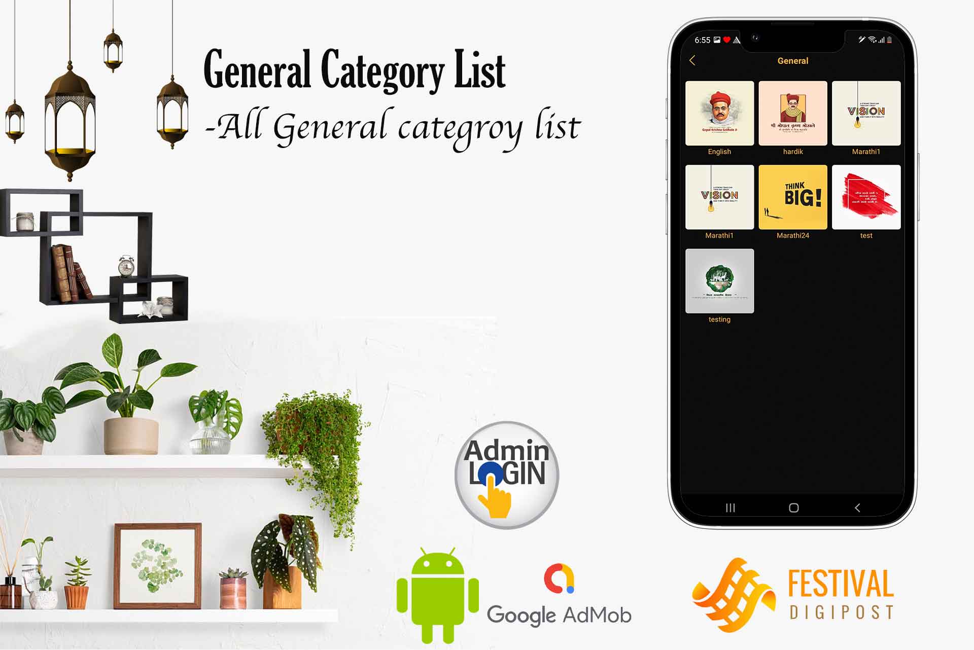 Festival Post, Brands.live or AdBanao Festival Poster Maker clone  Android App