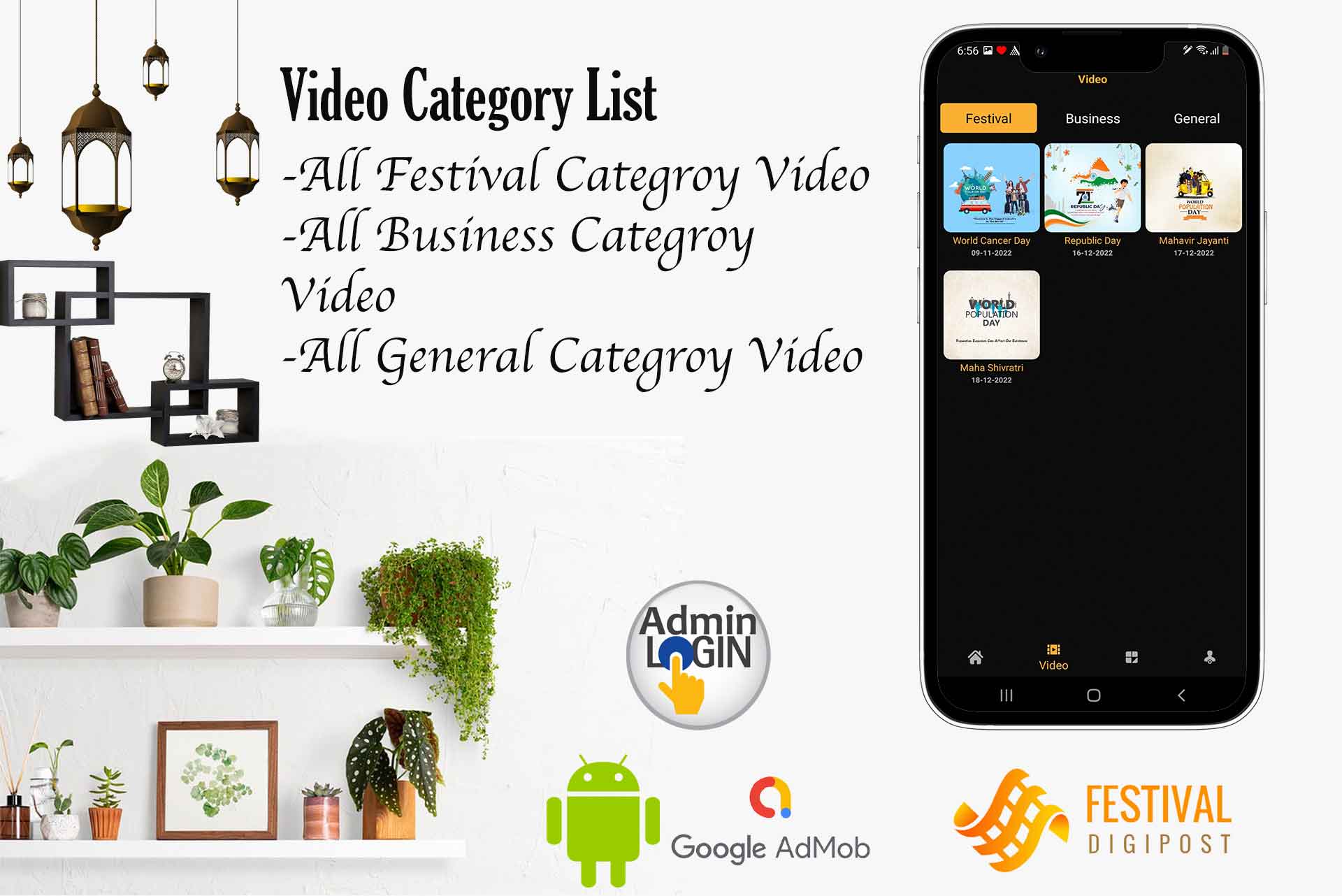 Festival Post, Brands.live or AdBanao Festival Poster Maker clone  Android App
