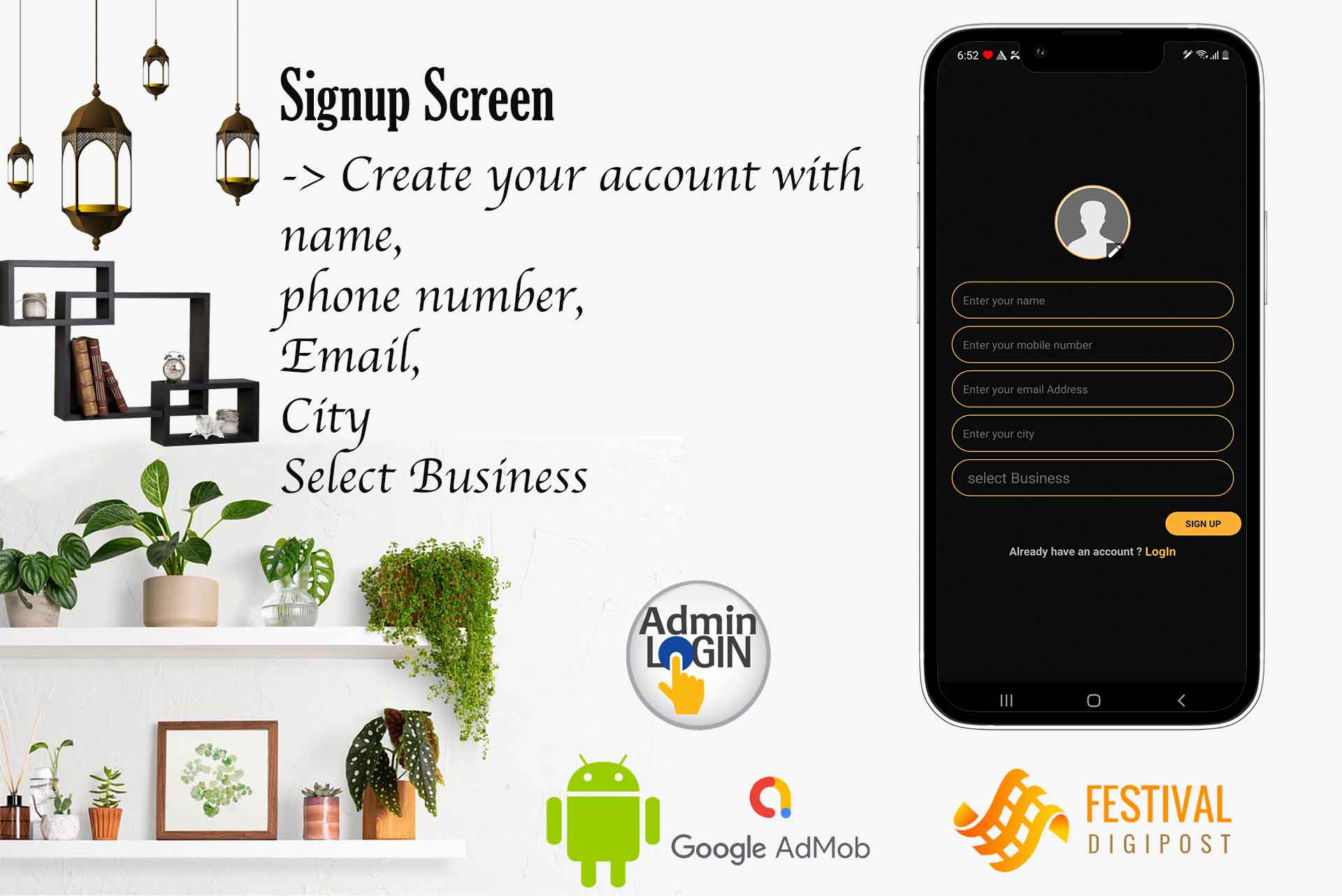 Festival Post, Brands.live or AdBanao Festival Poster Maker clone  Android App