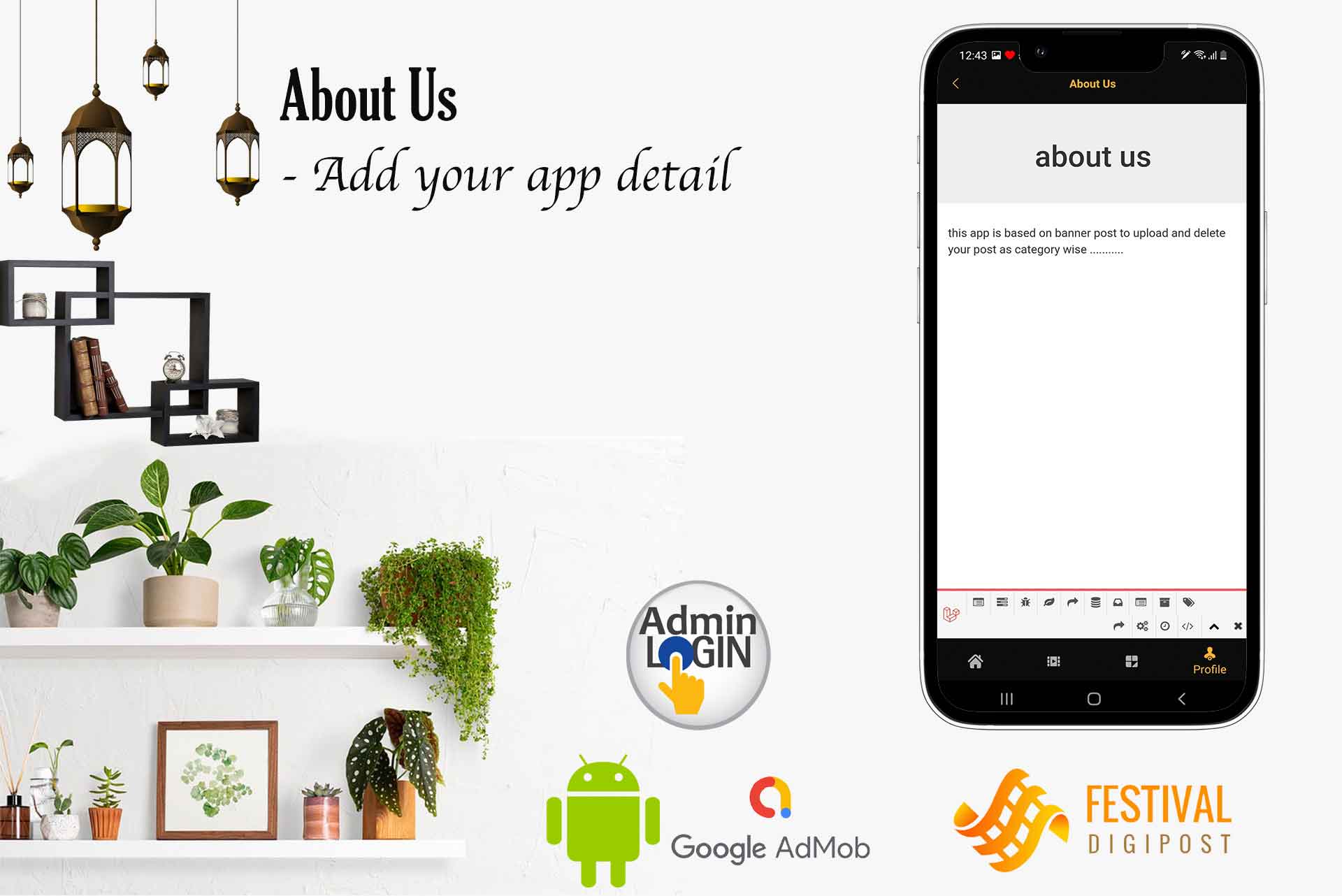Festival Post, Brands.live or AdBanao Festival Poster Maker clone  Android App